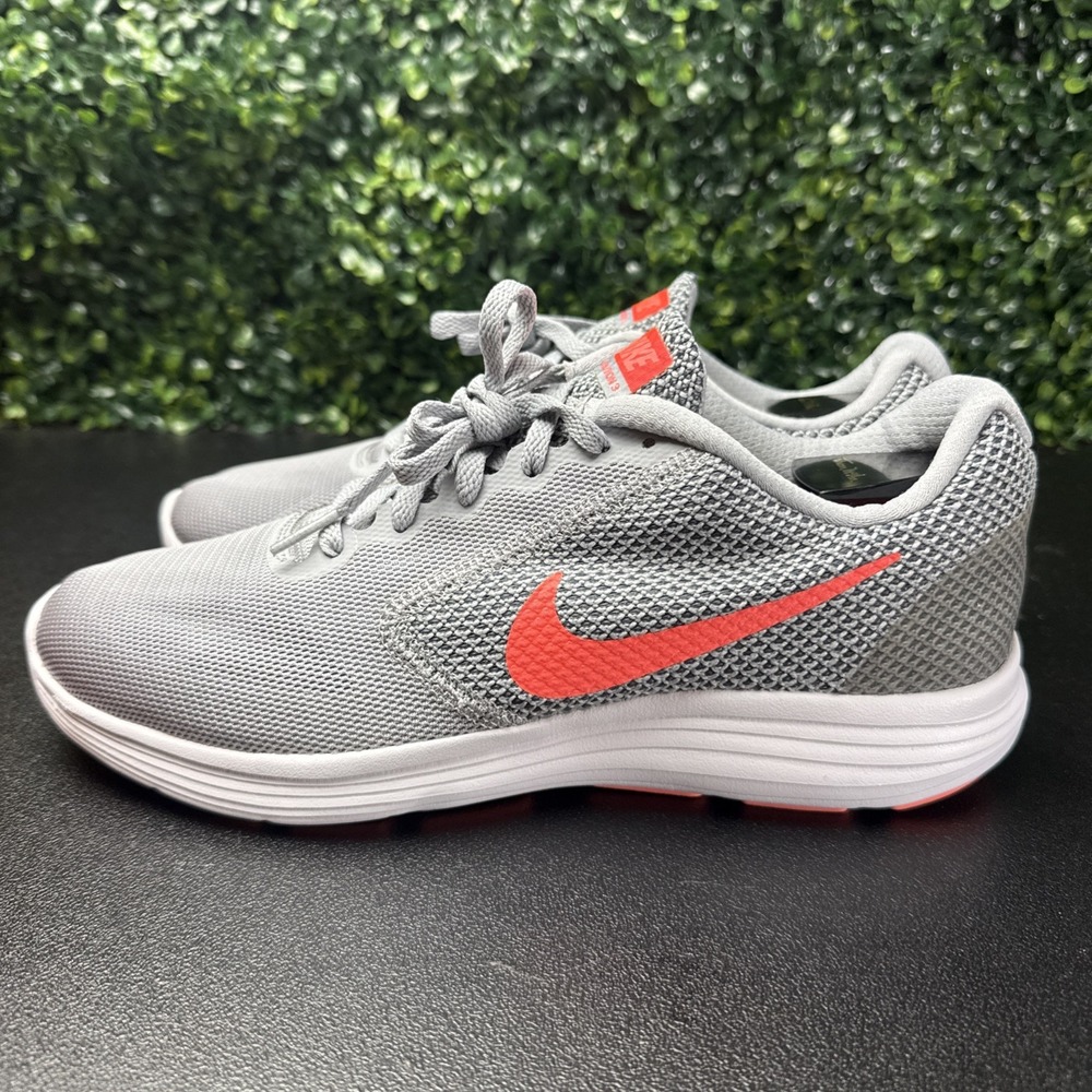 Nike Revolution 3 Gray & Orange Running Sneakers 819302-002 Women's Size 10